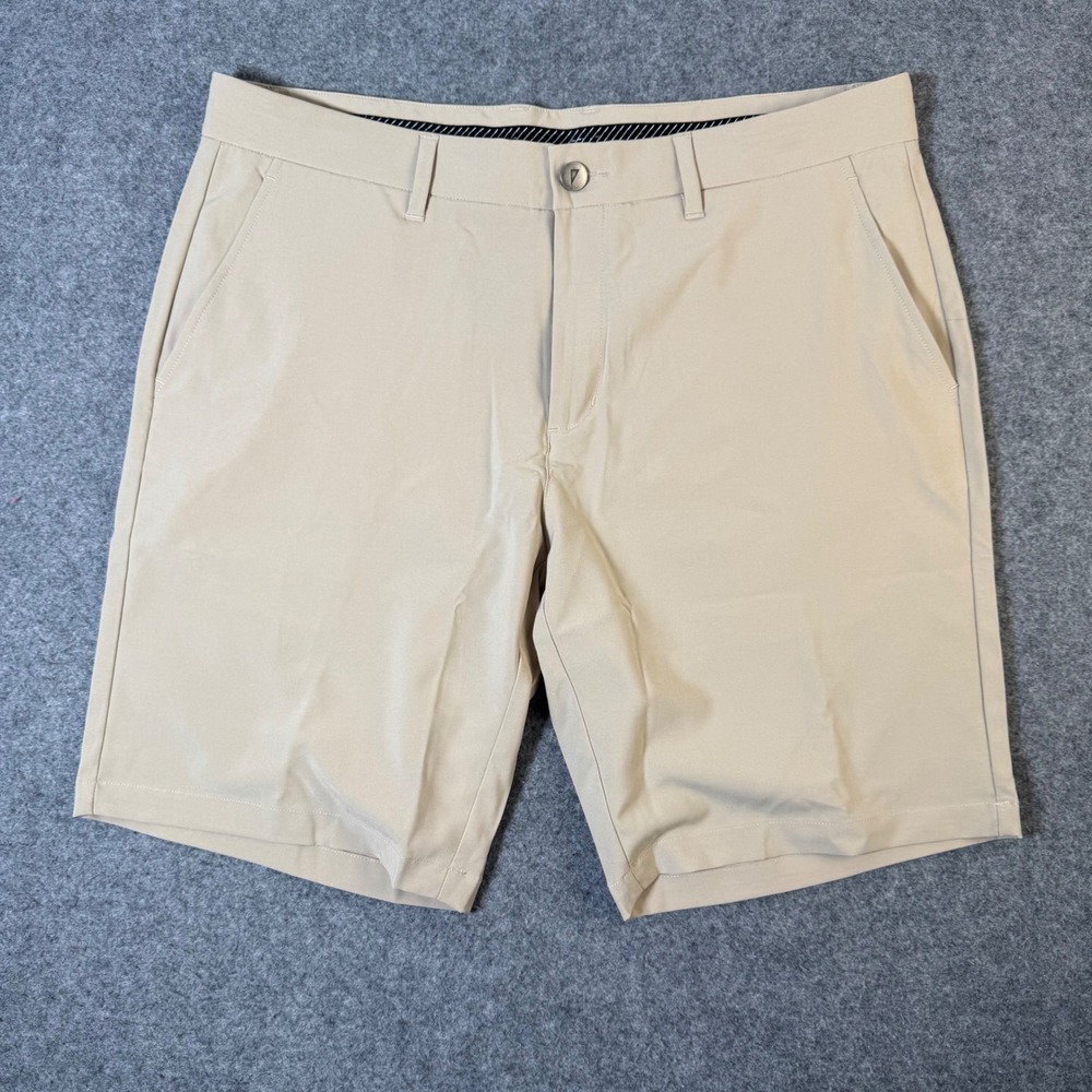 Primo Golf Shorts Mens 36 Tan Khaki 9 Inch Inseam Stretch Performance Sport